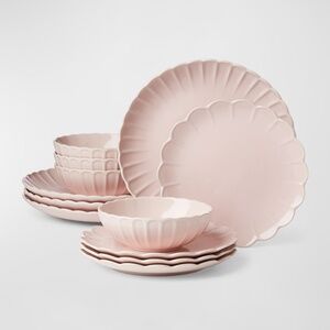 Lenox French Perle Groove 12 Pc. Dinnerware Set, Service for 4 - Pink NWT